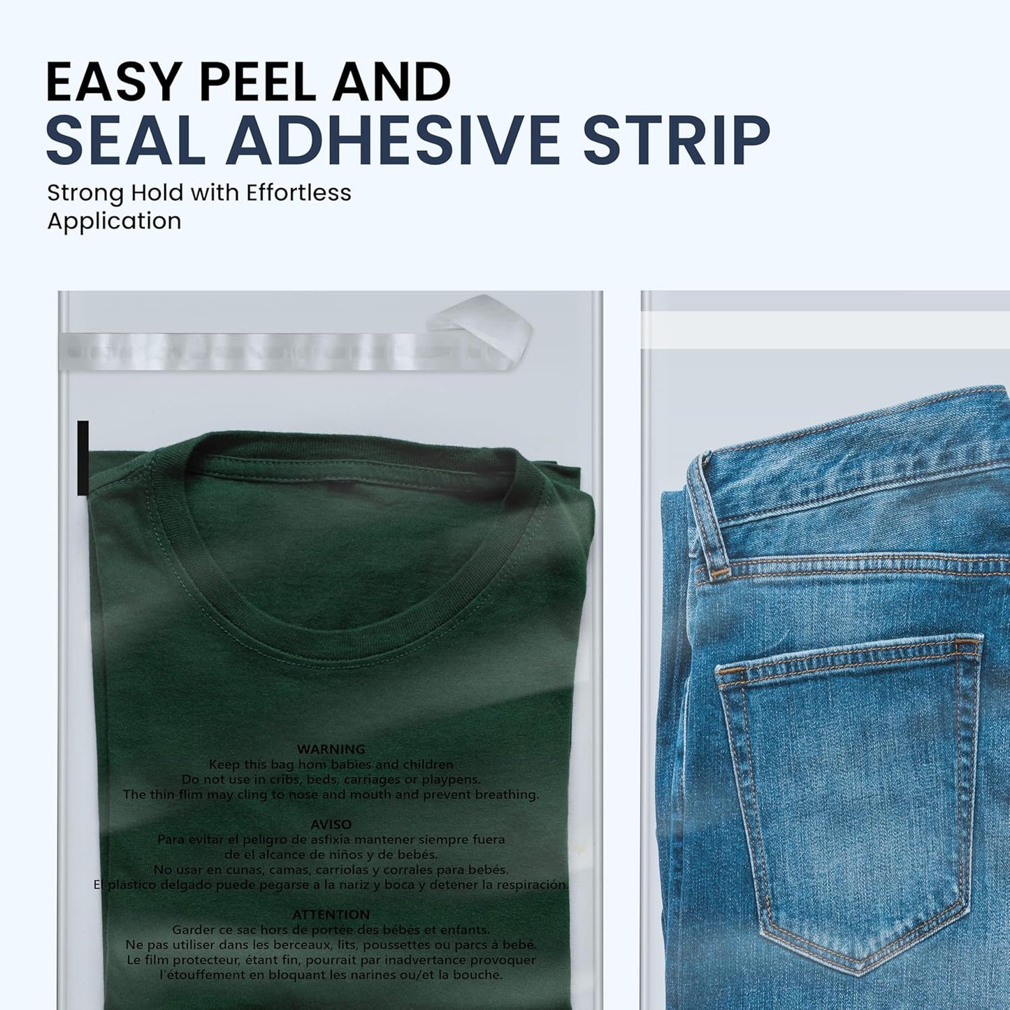 4x6 Clear Poly Bags - 500 Count Resealable Plastic Packaging with Suffocation Warning for Shipping & Storage