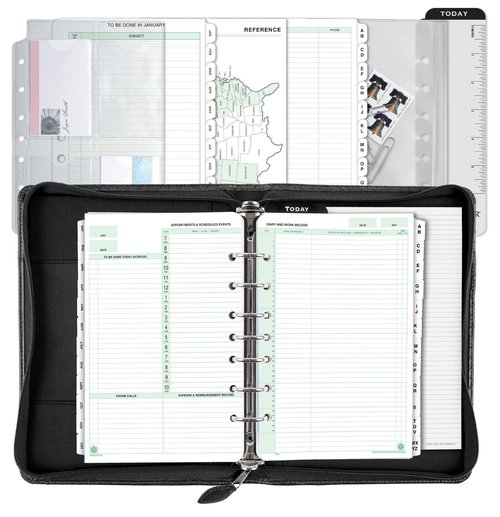 Day-Timer Desk Size Multi-Pocket Organizer, 5 1/2 x 8 1/2 Page Size, Black Cover (40671)