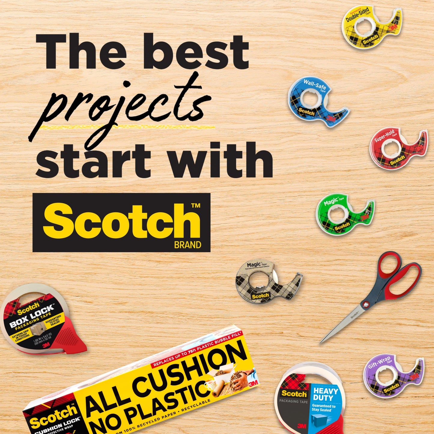Scotch Giftwrap Tape, 3/4 in x 300 in, 3 Rolls - Satin-Finish Tape for Gift Wrapping