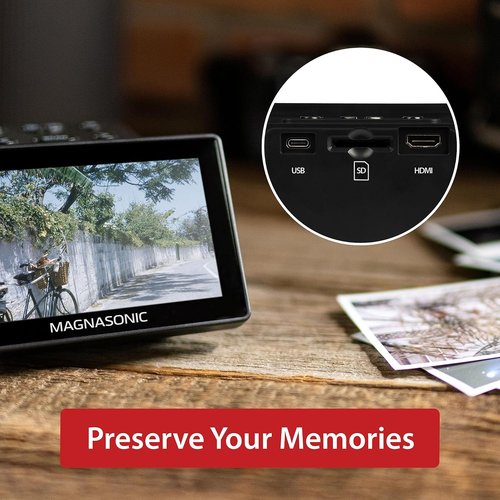 Magnasonic 25MP Film Scanner - Large 5" Display & HDMI | Converts 35mm, 126, 110, Super 8 Films to Digital Photos