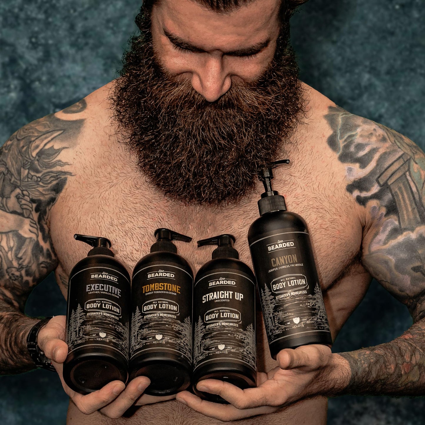 Live Bearded Premium Men's Body Lotion - All-Natural Hydrating Formula - Aloe Vera, Coconut Oil, Avocado Oil - Moisturizing Body Lotion for Men, Mens Lotion for Dry Skin - 1880 Scent