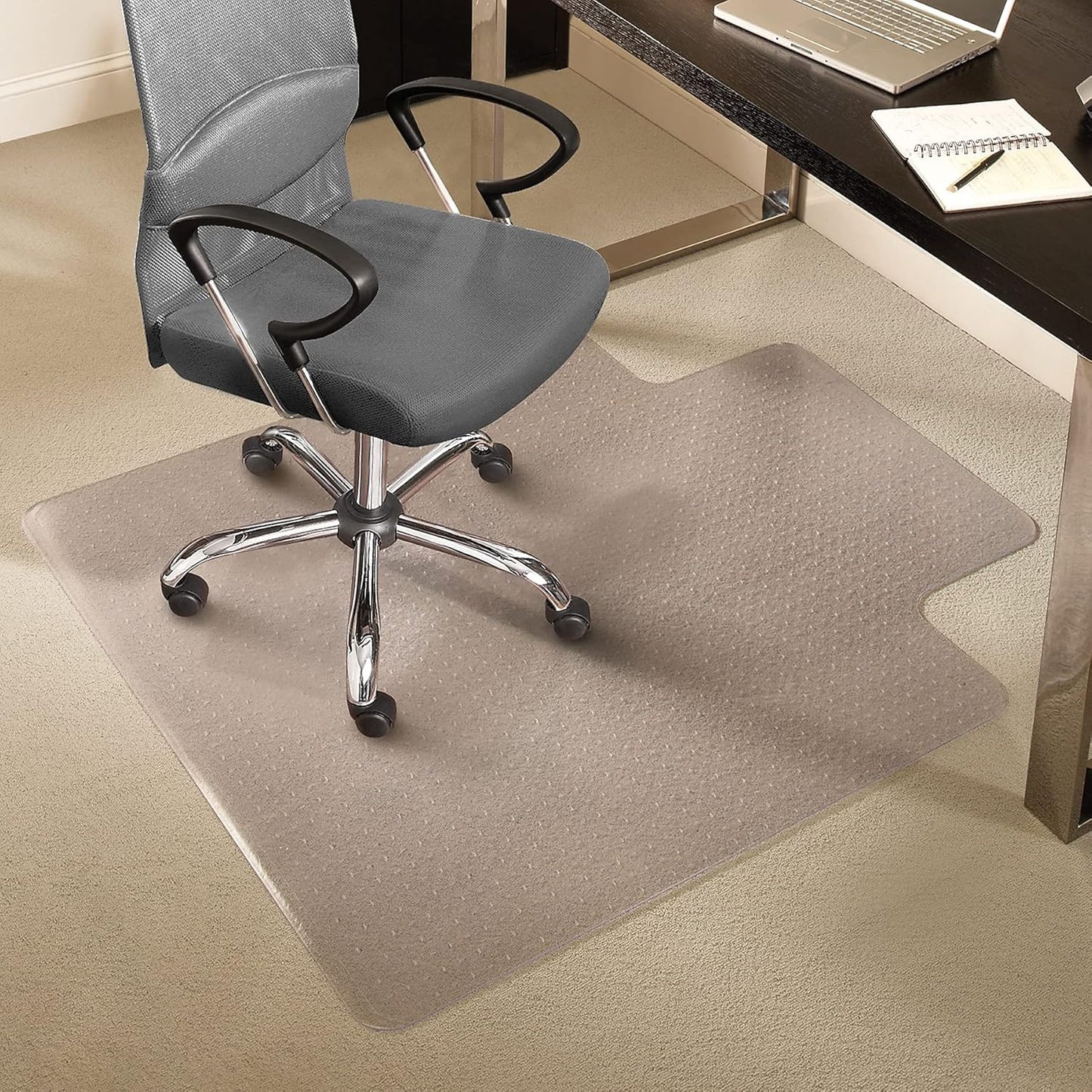 Staples Office Chair Mat - Clear Floor Protection for Medium-Pile Carpets | 53 x 45 Inch with Extended Coverage