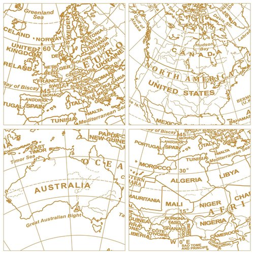 Exerz 8" Globe Golden and White - Wedding Guest Book - Bronze Metal Arc and Base, Coated in Golden Colour in White Globe (English)
