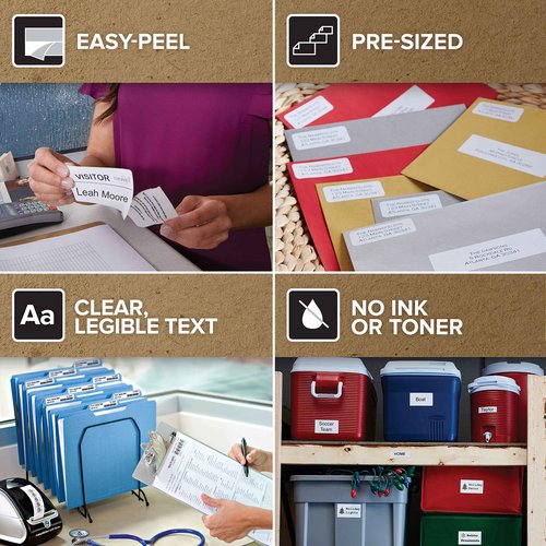 DYMO LW Durable Industrial Labels for LabelWriter Label Printers, White Poly, 2-1/4” x 1-1/4”, 1 Roll of 800