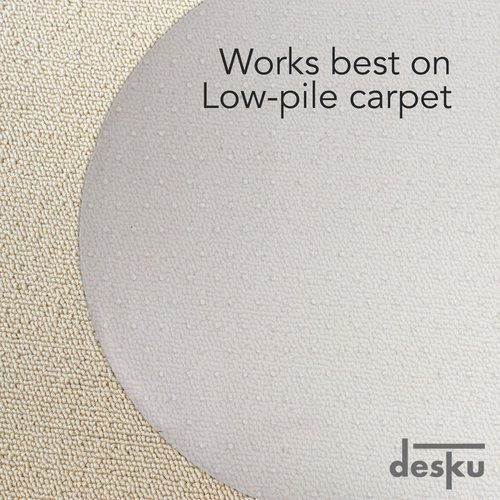 DESKU Super Oval Desk Chair Mat – Heavy-Duty PVC Mats for Carpet Floor Protection, Clear, 46" x 58" Inches, Made in The USA