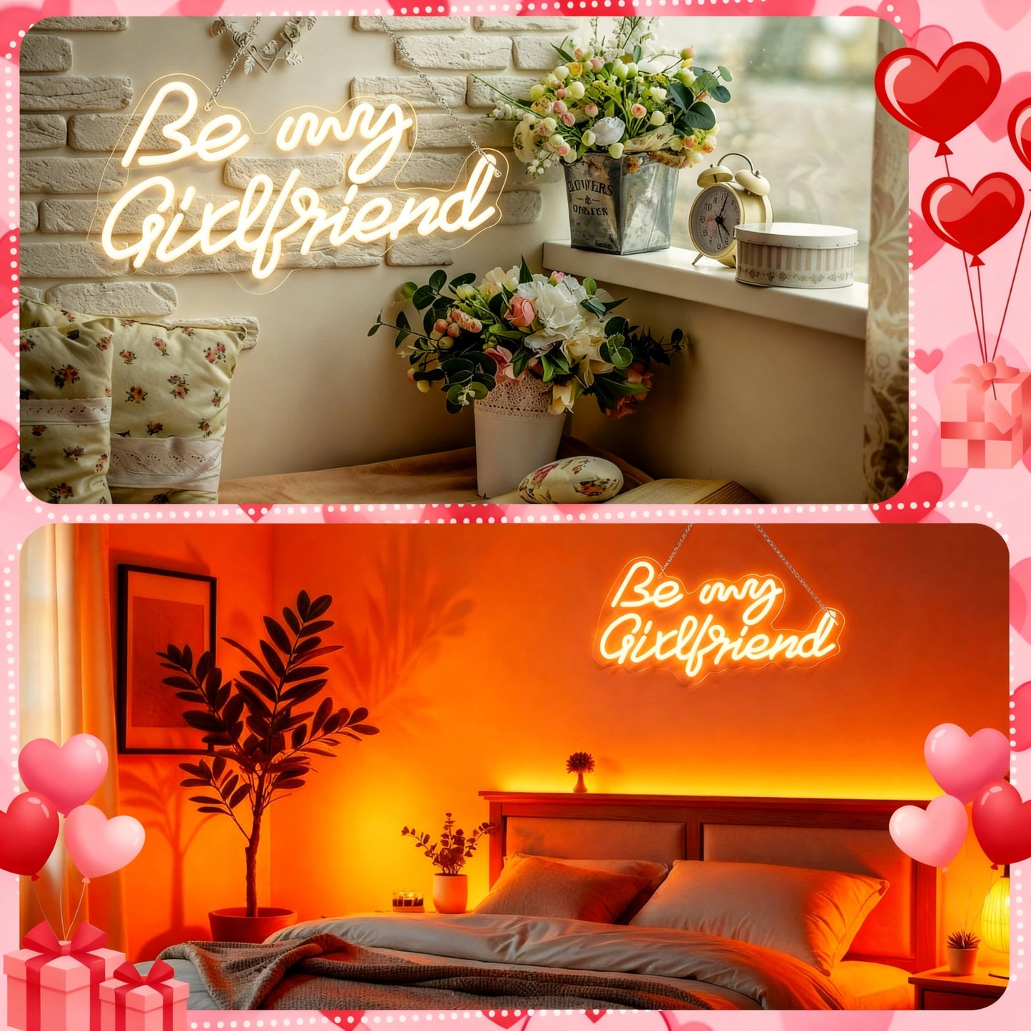 Tujoe Be My Girlfriend Decorations Girlfriend Proposal Neon Sign LED Light Acrylic Letters Surprise Gifts for Proposing Party Romantic Special Night Decor Promposal Dating Ornament