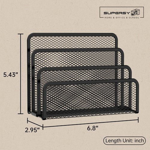 SUPEASY Mesh Metal Desk Organizer, Mail Sorter, Pen Holder for Office Supplies