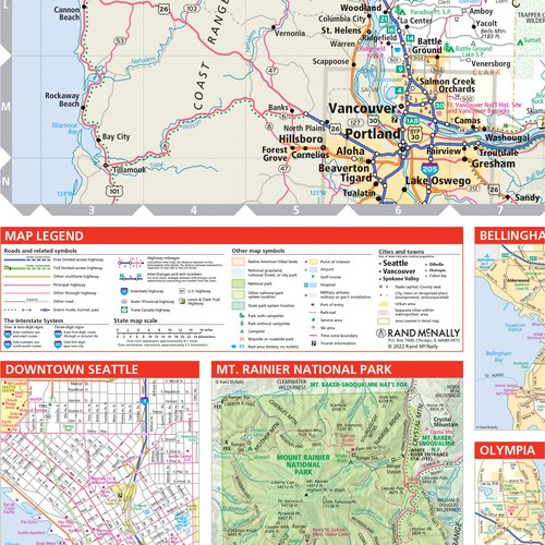 Rand McNally Easy to Read: Washington State Map