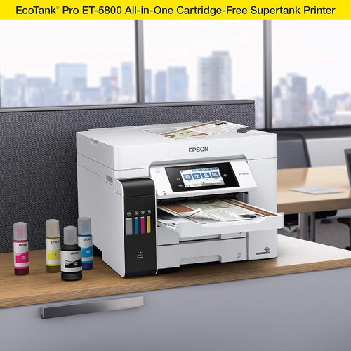 Epson EcoTank Pro ET-5800 - Wireless Color All-in-One Supertank Printer | Scanner, Copier, Fax - White