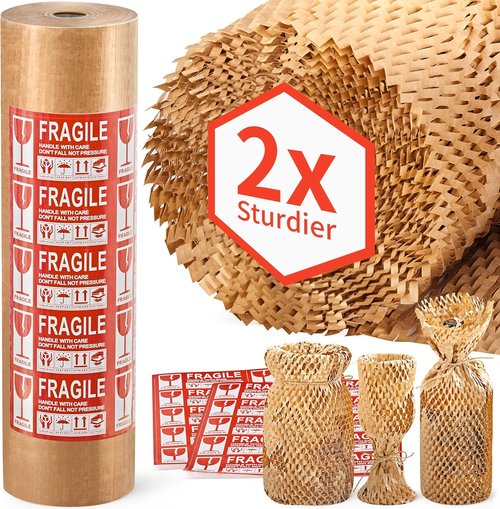 JARLINK Scratch Off USA Map Poster Bundle - Eco-Friendly Packing Paper & 20 Fragile Stickers
