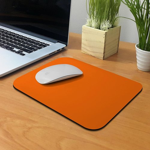 FINCIBO Non-Slip Rectangle Mousepad - Vibrant Orange Design for Home, Office & Gaming Setup