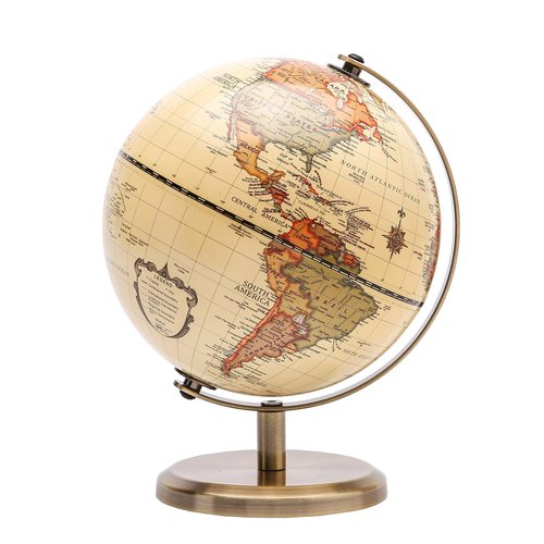 Annova Antique Globe Dia 5.5-inch / 14CM - Educational/Geographic/Modern Desktop Decoration - Stainless Steel Arc and Base - for School, Home, and Office (Antique 5.5“) (Brown-1)