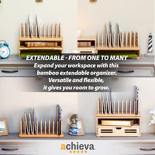 Achieva Bamboo Large Adjustable File Sorter (71002)