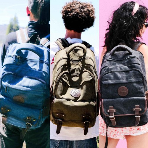 Ama Dablam Premium Original Canvas Backpack | Durable Zippers | Strong Stitching | College Travel | 17”Laptop | 35L [Charcoal Black]