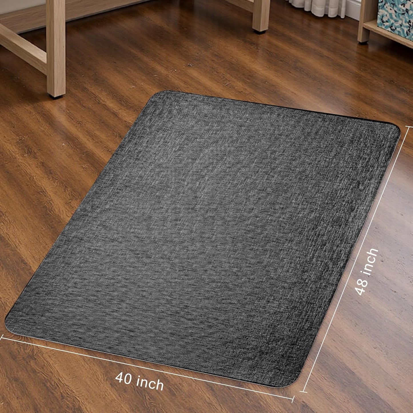 Sycoodeal Office Chair Mat - Heavy Duty Anti-Slip Floor Protector for Hardwood & Tile | Black (40" x 48")