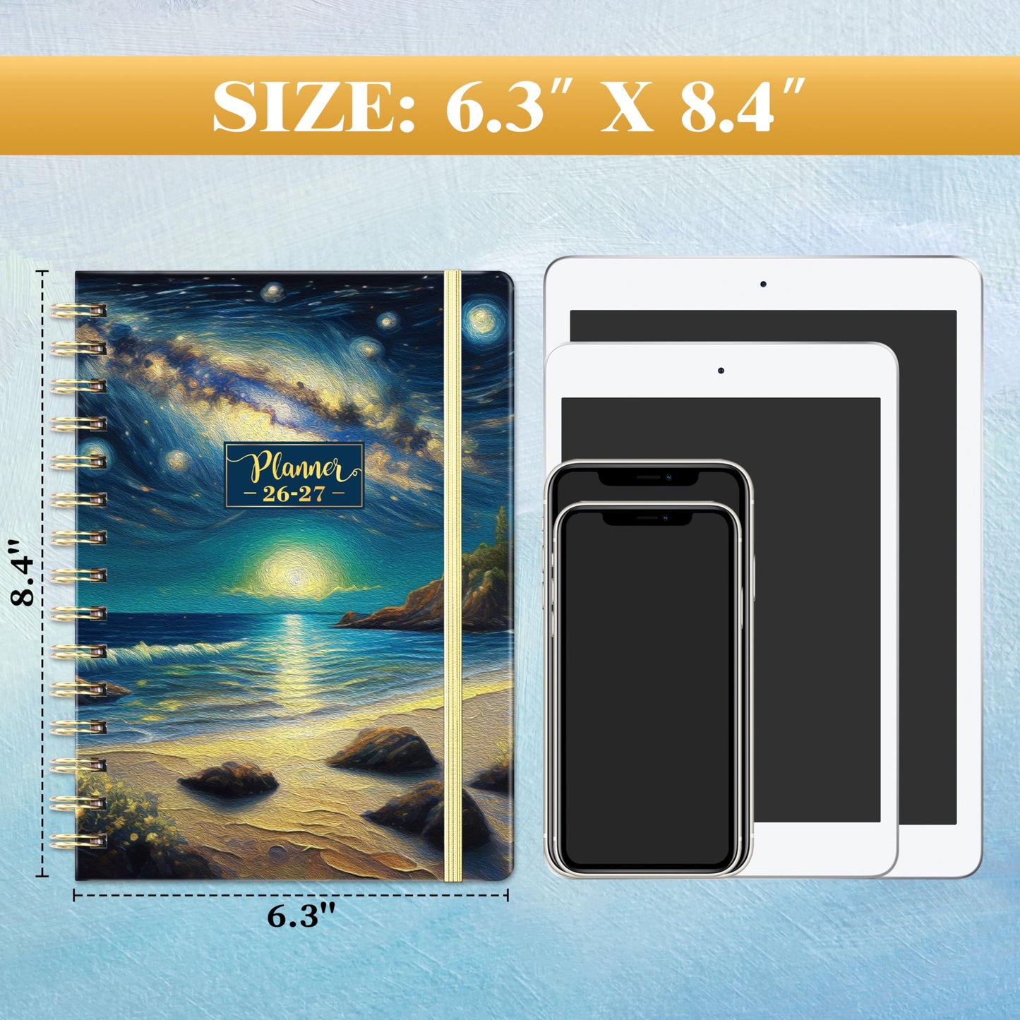 Planner 2026-2027 - Academic Planner 2026-2027, July 2026 - June 2027, 8.4" x 6.3", 26-27 Planner Weekly and Monthly, 26-27 Calendar Planners with Colorful Tabs, Pocket, Hardcover - Dreaming Sea