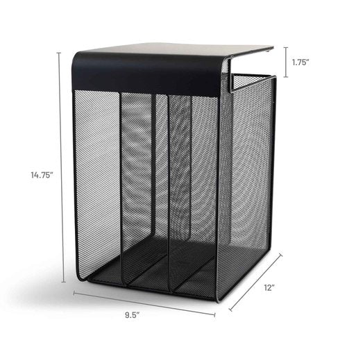 Safco Onyx Hanging Desktop Organizer with 3 Vertical Trays, Under-Desk Storage