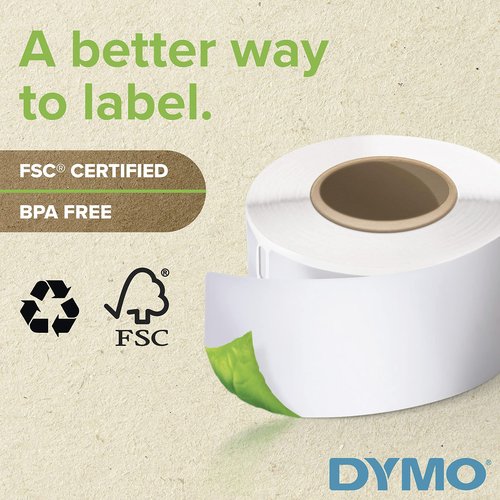 DYMO Authentic LW Multi-Purpose Labels for LabelWriter Label Printers, White, 1" x 2-1/8", 12 rolls of 500 (6000 Total)