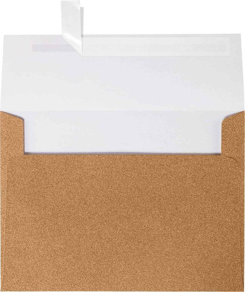 LUXPaper A7 Invitation Envelopes | Peel & Press | 5 1/4" x 7 1/4" | Rose Gold Sparkle | 90lb. Text | 50 Qty
