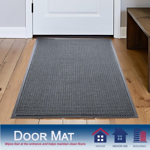 Durable Stop-N-Dry Entrance Mat, 48" x 120", Gray