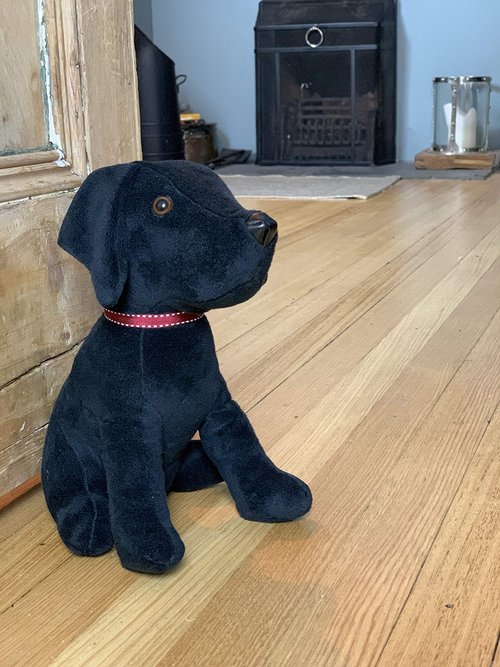 Samuel Lamont/Celtic Weavers, Black Puppy Dog with Collar Weighted Door Stop