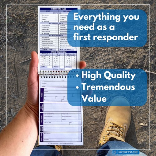 EMT/First Responders Vital Statistics Notebook – 6” x 3.75” Medical Notebook for Vital Signs and Additional Patient Information – 840 Sheets (12 Pack)