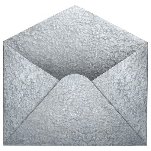 Everydecor Galvanized Metal Envelope for Wall Hanging - Mail Holder Decor Piece for Indoor and Outdoor Use - Pocket for Storage Regular Mail Postcards Letters Bills - Rustic Style Metal Wall Art