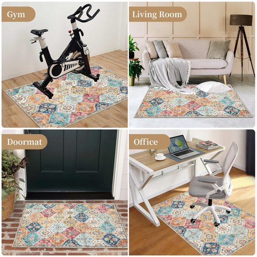CAREMEE Office Chair Mats for Hardwood Floor, 48"X60" Desk Chair Mat for Hard Floor, Gaming Computer Chair Mat Office Rug for Rolling Chairs, Low Pile Carpet Under Chair Floor Protector, Orange