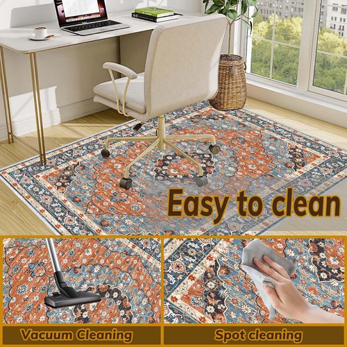 Office Chair Mat for Hardwood Floor, 48"x60" Desk Chair Rug for Carpet, Anti-Slip Desk Chair Mat for Rolling Computer Chair, Floor Mat for Office Cleaned Easily