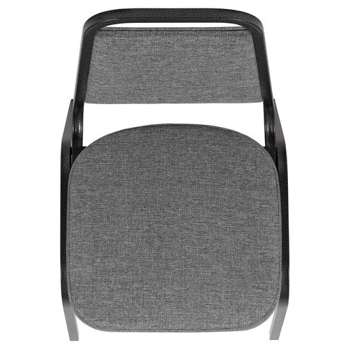 BizChair HERCULES Series Trapezoidal Back Stacking Banquet Chair with 2.5" Thick Seat in Gray Fabric - Silver Vein Frame