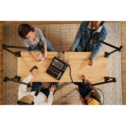 Mackie DLZ Creator Adaptive Digital Mixer for Podcasting, Content Creation and Streaming with 3x Rode Podmic, StreamEye BOOMARM1, Monitoring Headphones and Essential Accessories