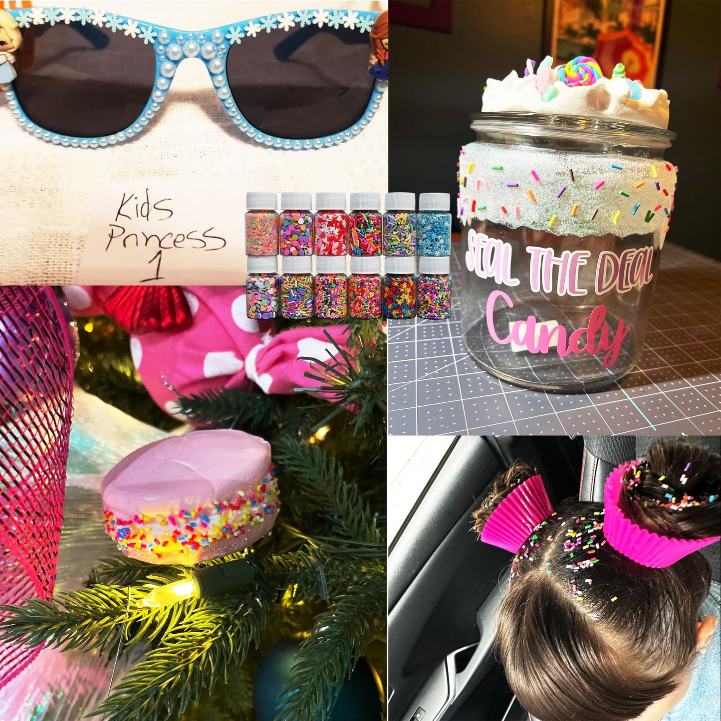 LIKETURE Fake Sprinkles 180G Non-edible Polymer Clay Sprinkles Fake Candy Sprinkles Slime Sprinkles Faux Sprinkles for Resin Slime Add Ins Plastic Sprinkle Nail Art Shaker Card Filler (Multicolor)
