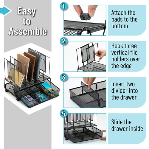 Mr. Pen- Mesh Desk Organizer with Drawer, Office Desk Organizers and Accessories, Desktop & Desk File Organizer