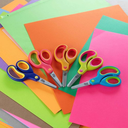 Idiy Kid's Scissors Class Value Pack (40pc) - 5" Soft Grip Blunt Tip Safety Easy Cut Scissors- Elementary School Projects, Back to School, Classroom Arts & Crafts Supplies for Children, Teachers