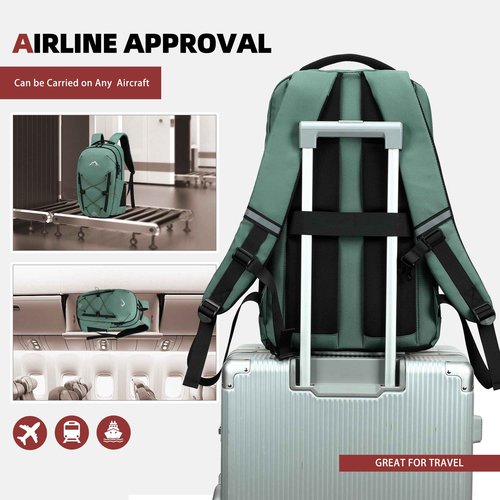 AO ALI VICTORY Women's Laptop Backpack 15.6 inch,Travel Backpack for Men,College Bookbag, Lightweight Outdoor Sport Hiking Back Pack, Everyday Daypack, Green