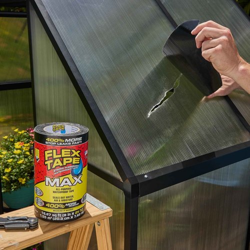 Flex Tape, MAX, Original Thick Flexible Rubberized Waterproof Tape - Seal and Patch Leaks, Works Underwater, Indoor Outdoor - Home RV Roof and Pool Repairs, Clear, 4 in x 25 ft, Pack of 1