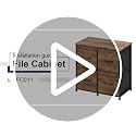 HIGDBFE Rustic Brown 23'' 4-Drawer Lateral File Cabinet with Mobile Casters