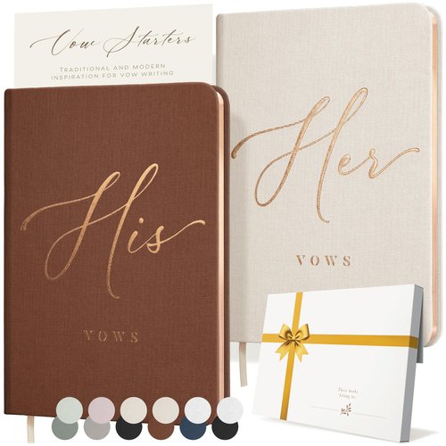 ARTESORI Vow Books His and Hers - Linen Wedding Vow Books Perfect as Bride & Groom Gifts, Wedding Registry Ideas - His & Hers Gifts Wedding Vow Book - Wedding Essentials & Accessories