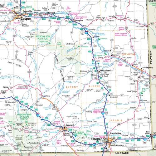 Rand McNally Easy to Read: Montana, Wyoming State Map