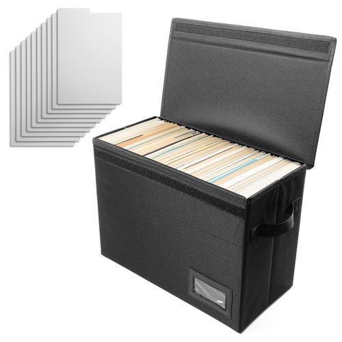 PP Premium Products Comic Book Storage, 3 Pack, Comic Book Boards - Comic Storage Boxes for 150-180 Comic Books with Lid and Label Slot 15.5" X 7.5" X 11"- Bonus Dividers – Black