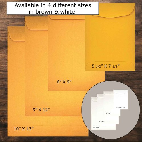 500 Cashier Depot - 6" x 9" Catalog Envelopes, Open End, Sturdy 28lb Kraft, Peel & Seal, Professional Mailing & Document Storage, 500 Count