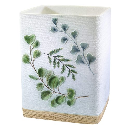 Avanti Linens - Waste Basket, Decorative Trash Can, Guest Bathroom Essentials, Botanical Inspired Home Decor (Ombre Leaves Collection)