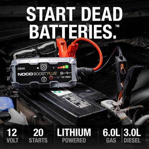 NOCO Boost GB40 Jump Starter - 1000A UltraSafe Portable Lithium Battery Booster for 6.0L Gas & 3.0L Diesel Engines