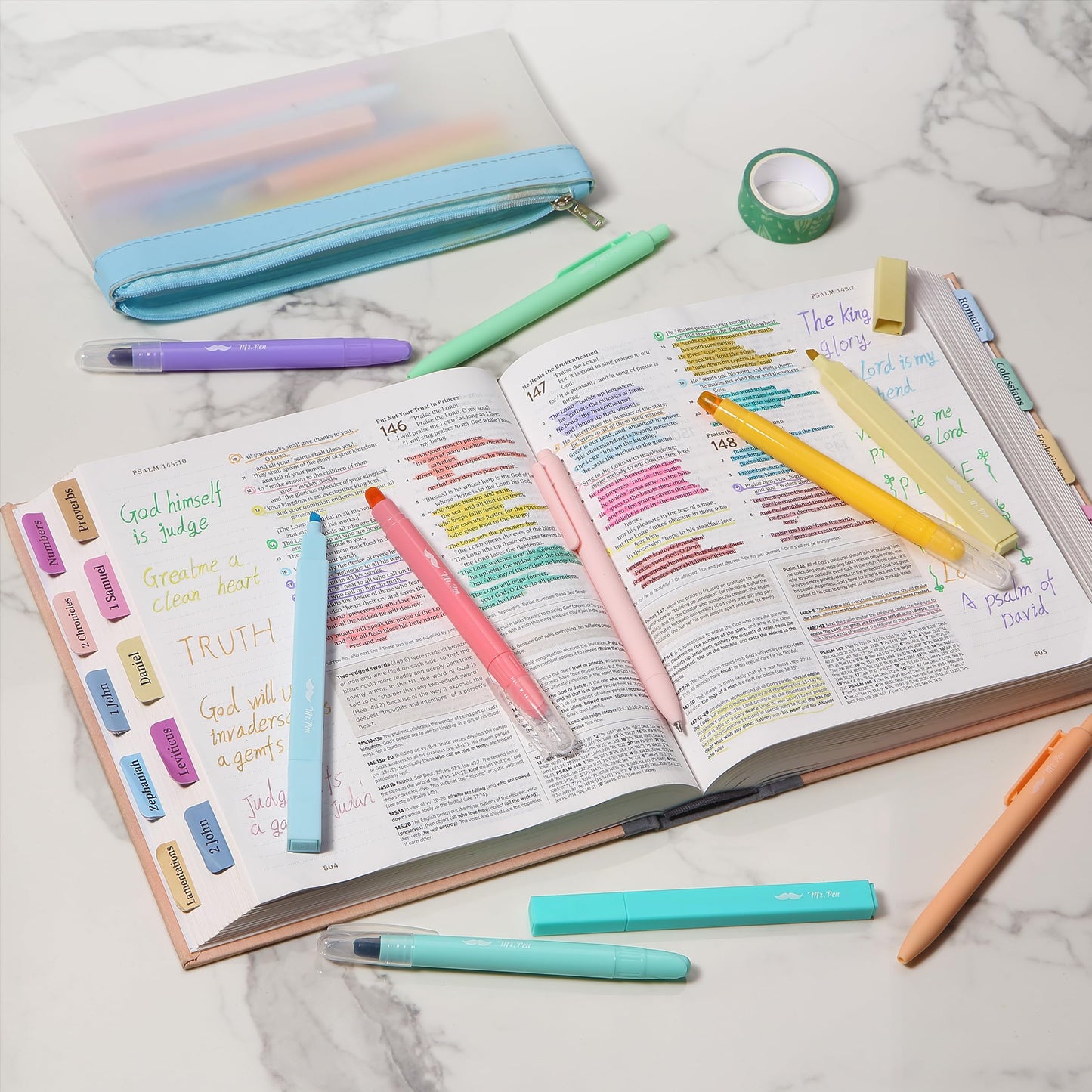 Mr. Pen- Aesthetic Highlighters and Gel Pens, 18 Pack