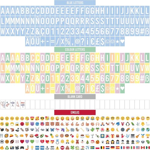 Bonnyco Blue Cinema Light Box - 400 Letters & Emojis | LED Decor for Boys' Bedrooms & Baby Showers