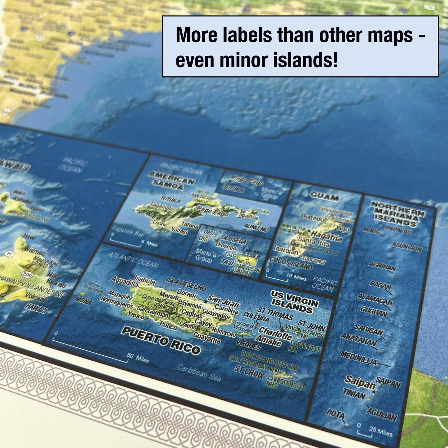 Laminated United States Ranger Map Poster | Physical Style Map | Includes The Most Legible Location Labels | 36” x 24” | Shipped Rolled in a Tube, Not Folded | Great for The Home, Office, or Classroom...