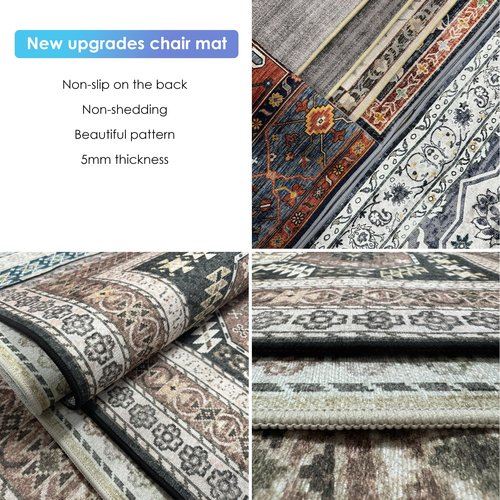 Azadx Chair Mat for Hardwood Floor 48" x 60" Desk Chair Mat for Hard Floors Slip Resistant Under Desk Rug Protector for Rolling Chairs Computer Chair Mats Low Pile Carpet Floor Protector,Dark Grey
