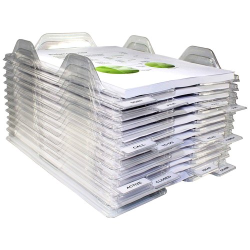 EZSTAX File Organizers - Letter Size, Stackable Trays for Desk - for Office Files, Mail, Documents - 48 Pack