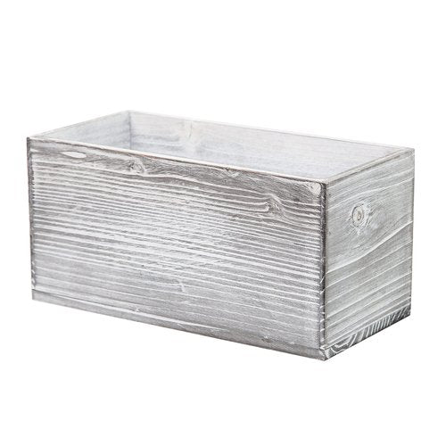 ExoLiry Rustic Gray Wood Mail Box Storage Holder File Organizer Tabletop Wooden Basket Letter Script Design Envelope Folder Decorative Container Desktop Home Office Entryway Bedroom Living Room