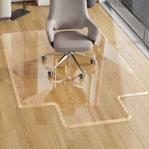 MESAILUP Beveled Edge Irregular Office Chair Mat with Lip for Carpet or Hardwood Floor Crystal Clear 36" x 48" Smooth Glide and Easy Roll On/Off, Heavy Duty and Non-Slip Pad Floor Chair Mat with Lip